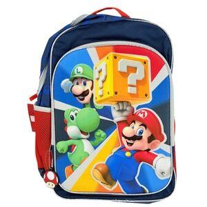 Super Mario Kid 17" Adjustable Backpack With Padded Laptop Sleeve Reflective NWT
